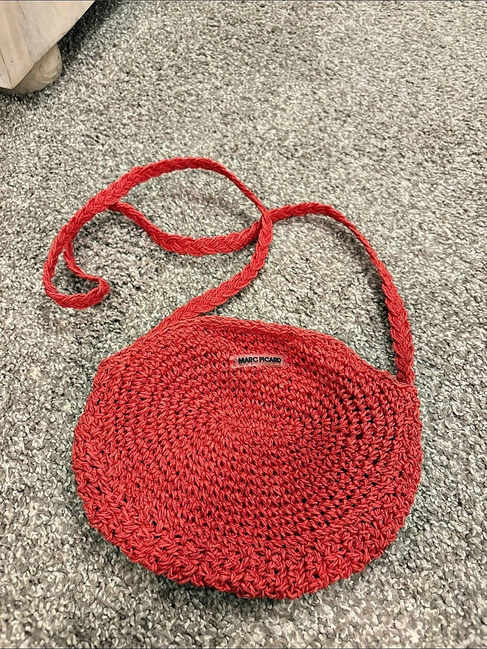 Marc Picard Red Crochet Shoulder Bag